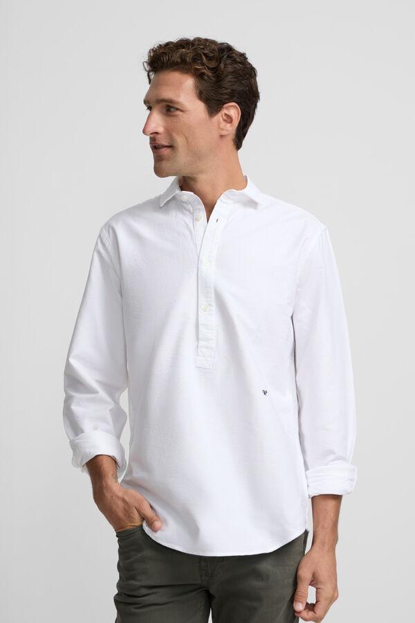 Silbon Camisa esportiva Oxford Branco