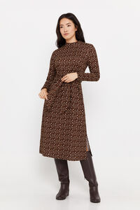 Cortefiel Jersey-knit mock turtleneck collar dress Multicolour