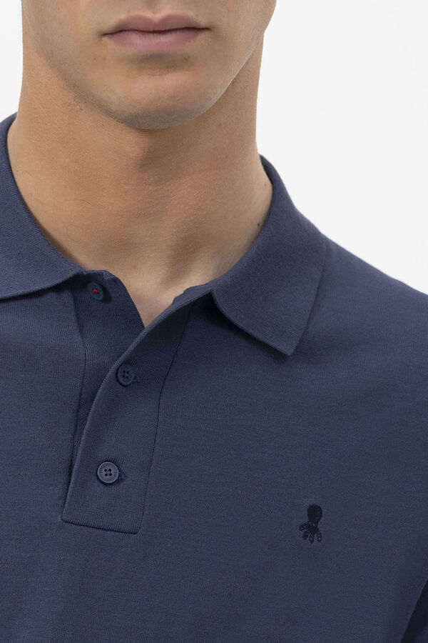 elPulpo Polo básico em malha crepe Azul