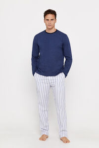 Cortefiel Jersey-knit and cloth pyjama set Navy