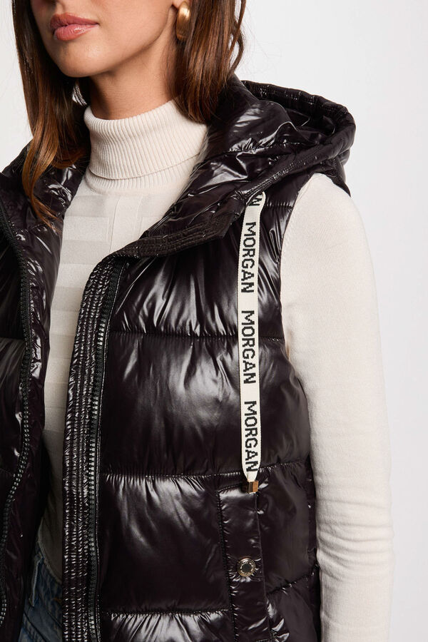Morgan Casaco acolchoada com efeito vinil Preto