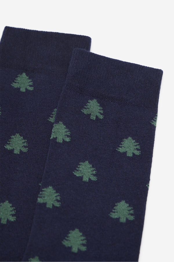 Cortefiel Motif socks gift box Navy