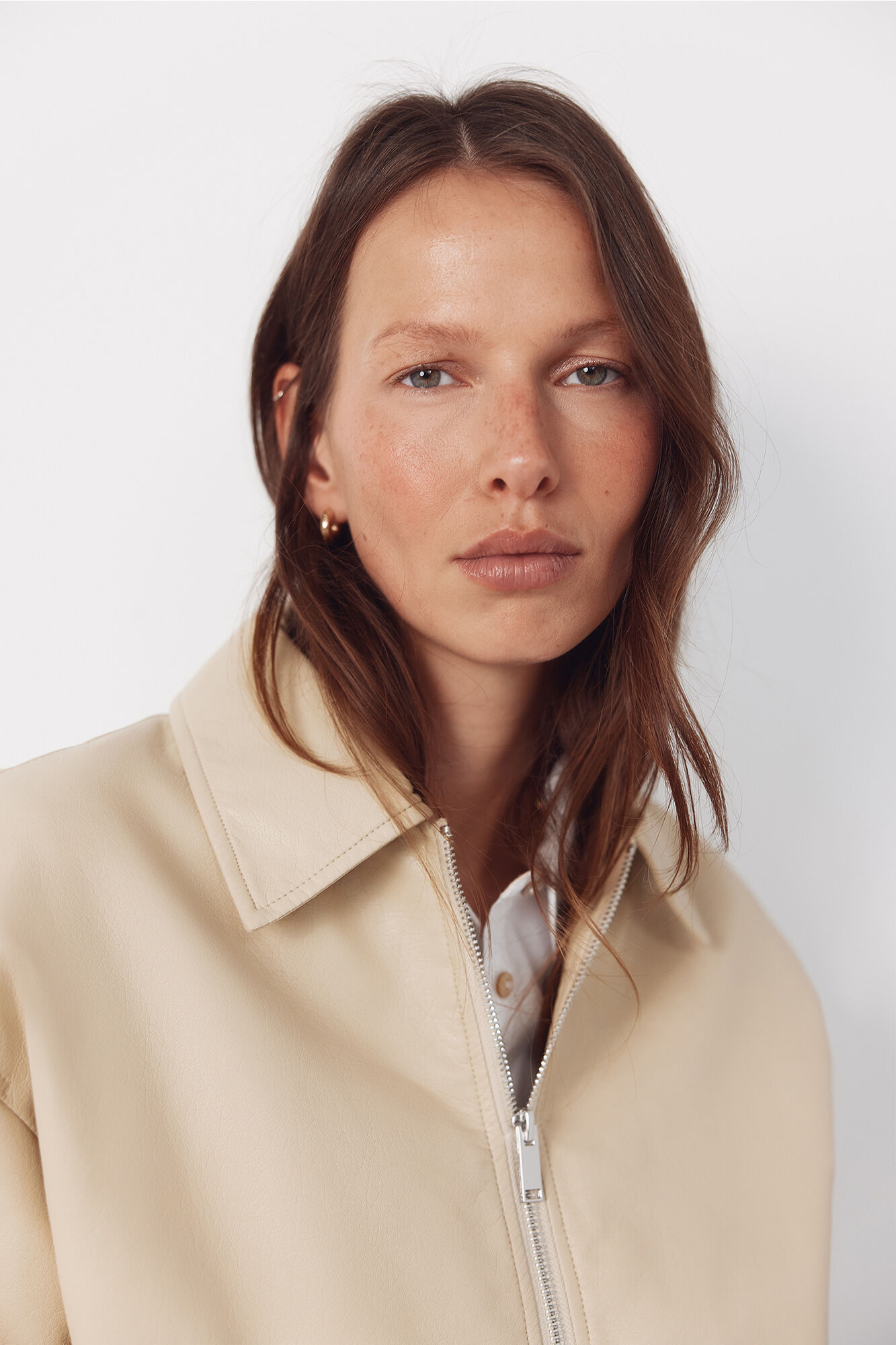 Cortefiel Faux leather bomber jacket