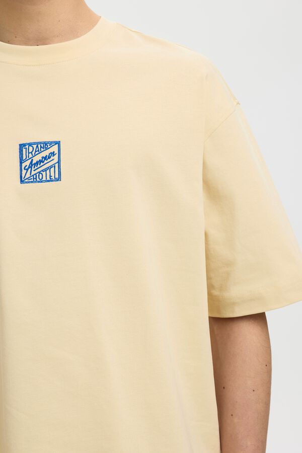 Selected T-shirt de manga curta Tostado