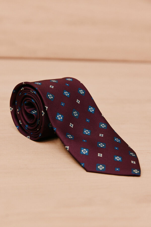 OOTO Patterned tie Maroon