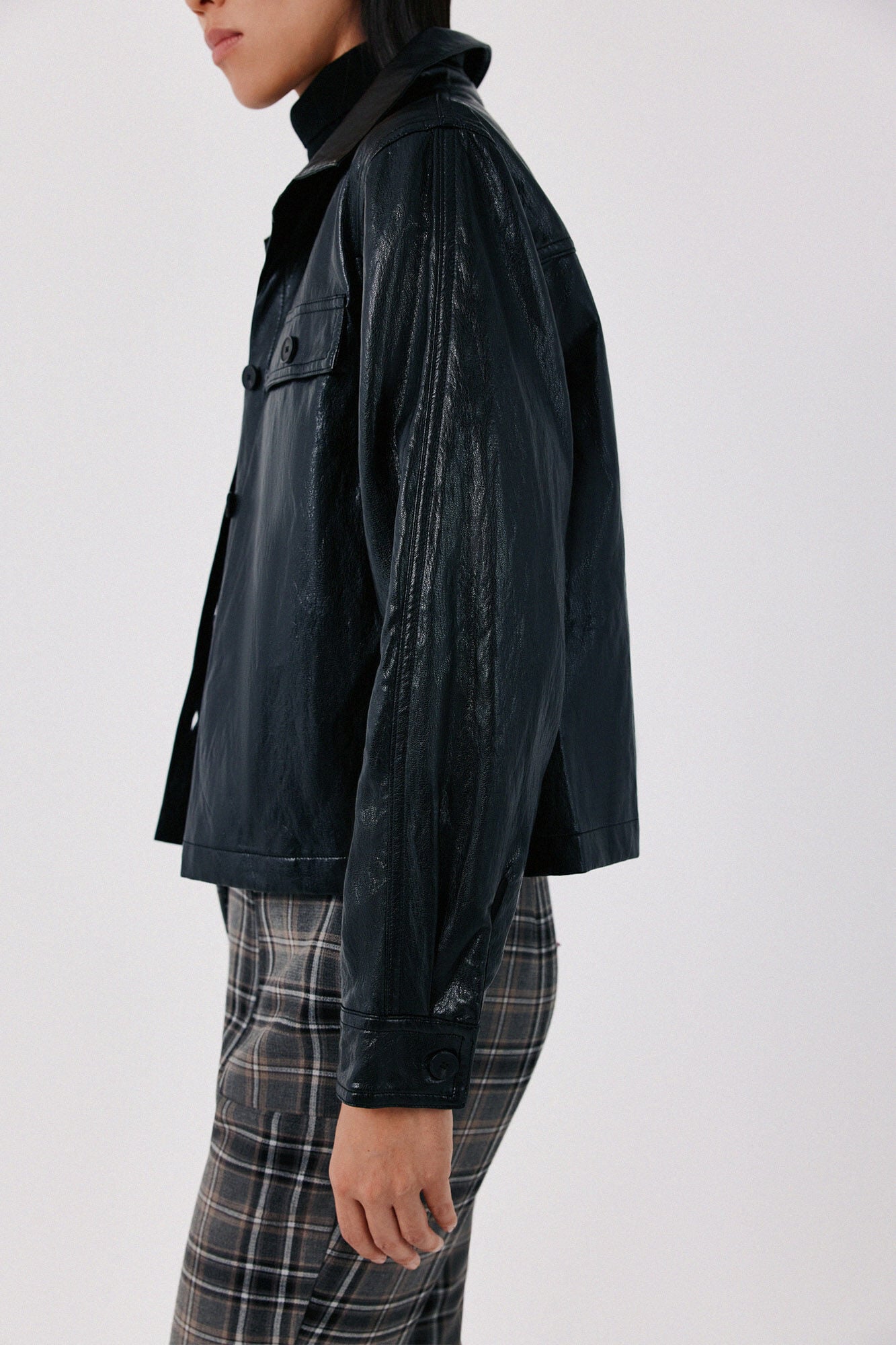 Cortefiel Faux leather lightweight jacket