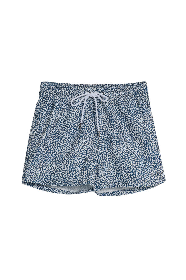 Cortefiel Printed swim shorts Blue