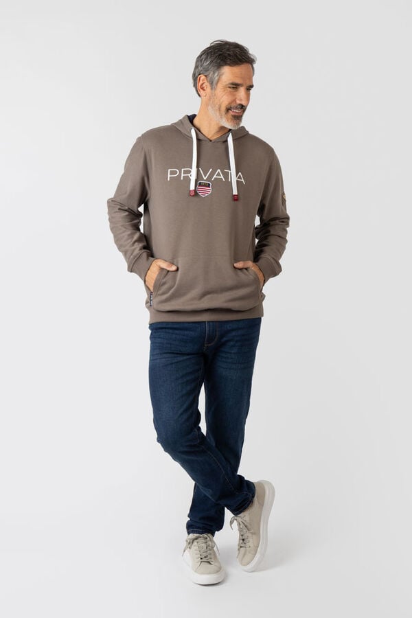 Privata Sweatshirt com capuz e bolsos Tostado