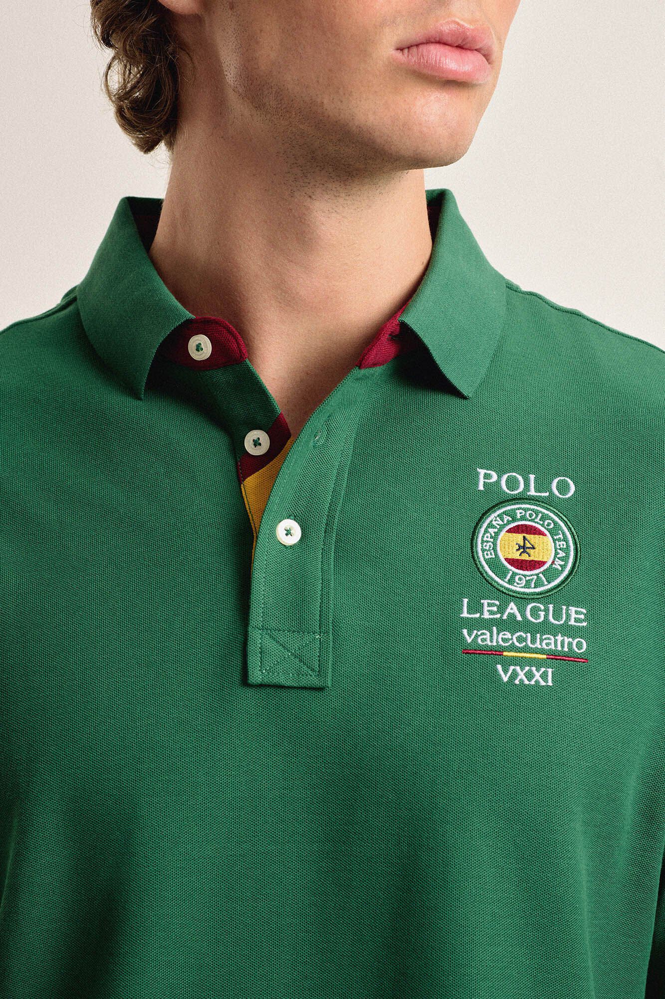 Valecuatro Polo Valecuatro de hombre verde intenso escudo Espa&ntilde;a