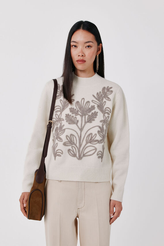 Jersey bordado floral
