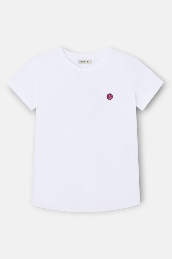 Silbon T-shirt estampada woman smile Branco