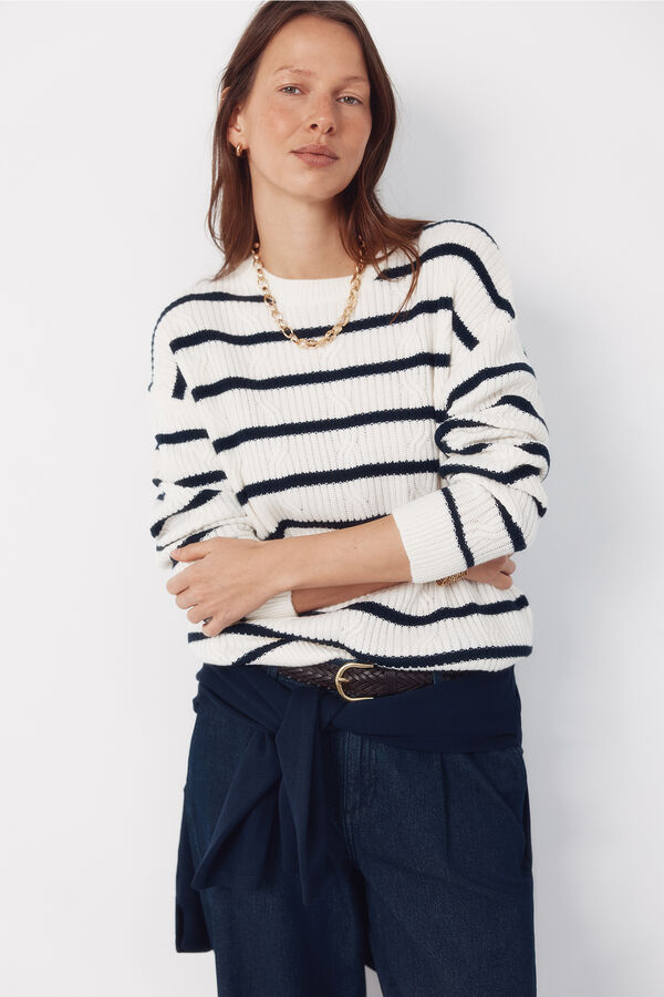 Cortefiel Soft feel jumper Printed white