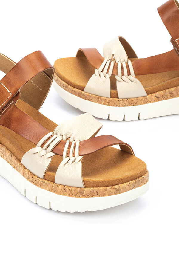 Pikolinos Sand&aacute;lias com fecho aderente para mulher Ecru