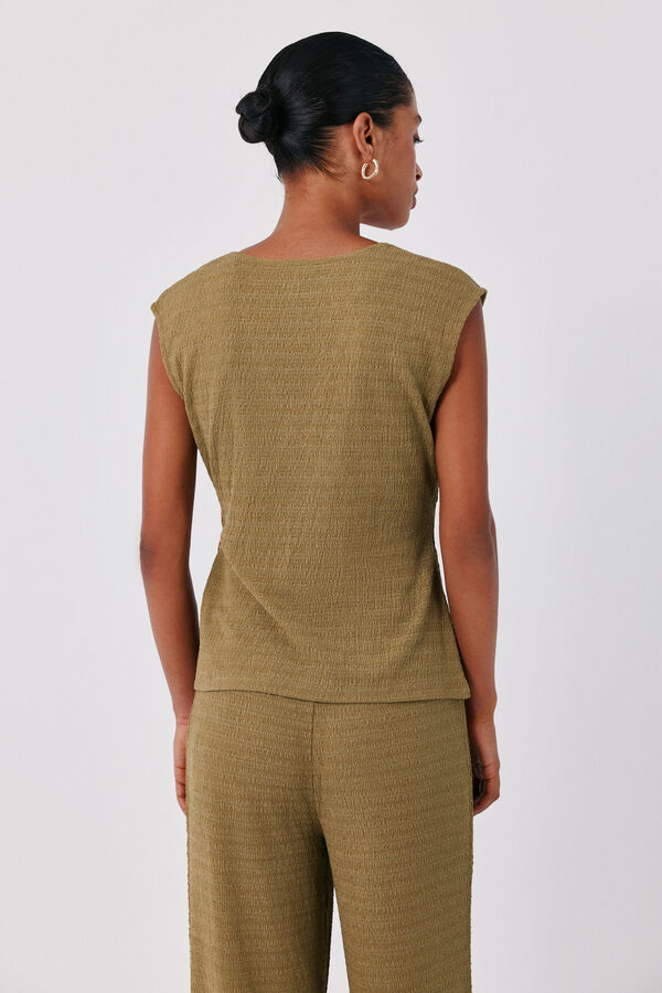 Cortefiel Top with clasp Green