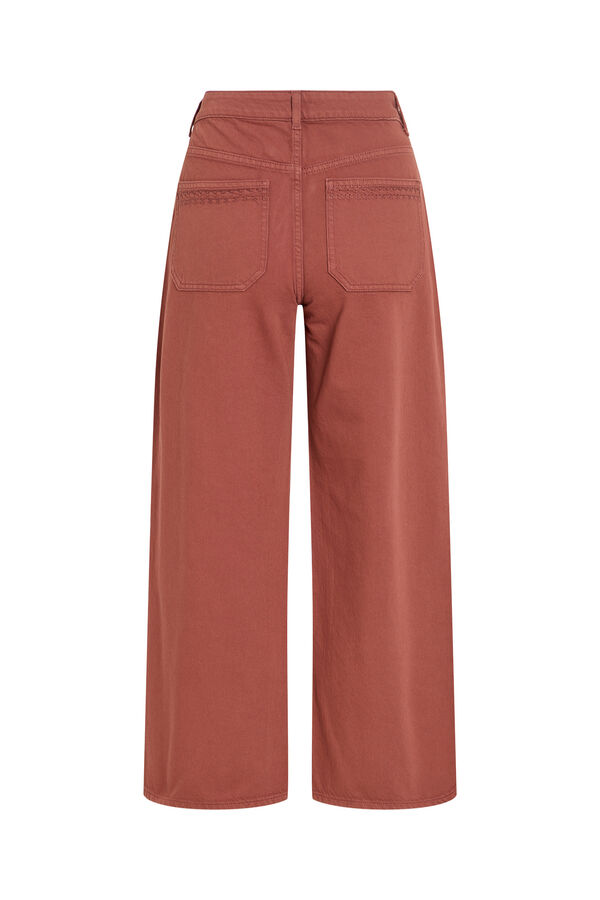 Vila Cal&ccedil;as jeans wide leg Castanho