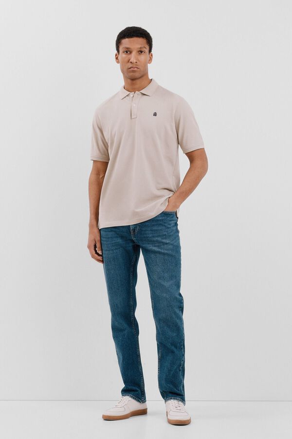 Cortefiel Basic piqué polo shirt Beige