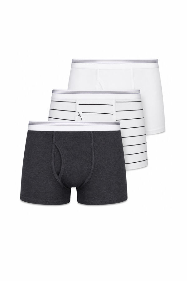 Cortefiel Pack 3 jersey-knit boxers White