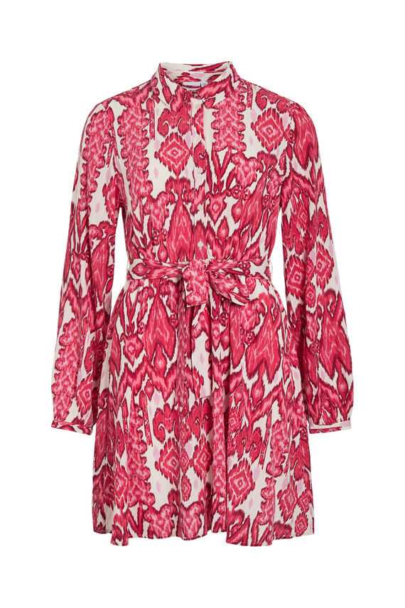 Vestido corto estampado de viscosa