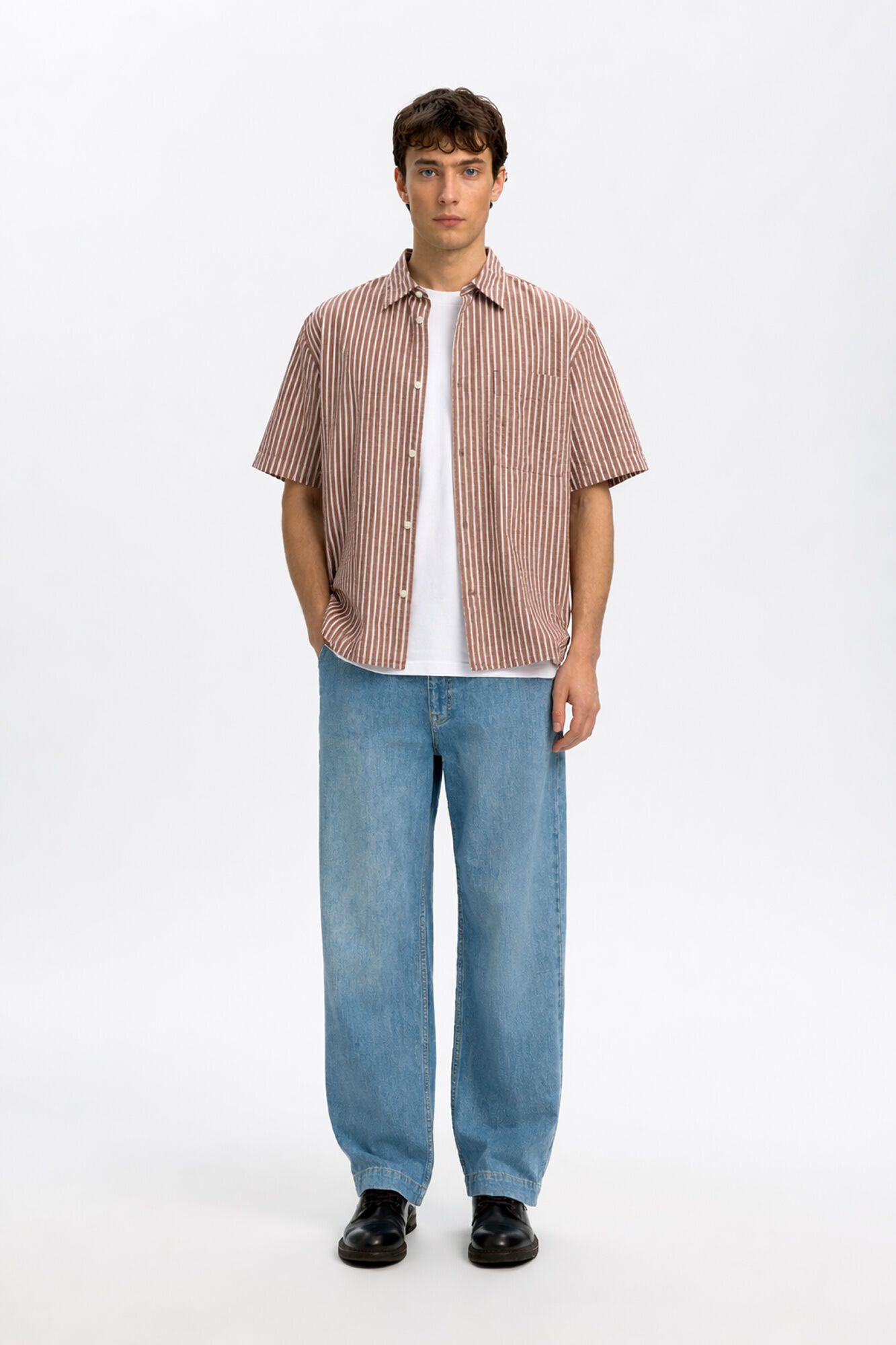 Selected Camisa tejido estructura manga corta