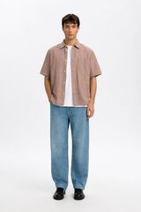 Selected Camisa tejido estructura manga corta Rojo