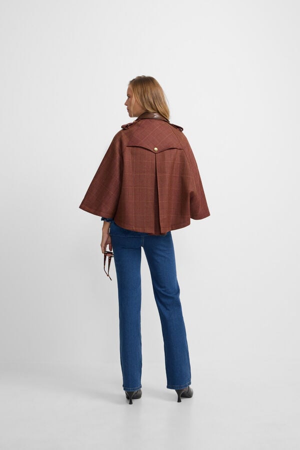 Silbon Camada com detalhes em couro xadrez Castanho