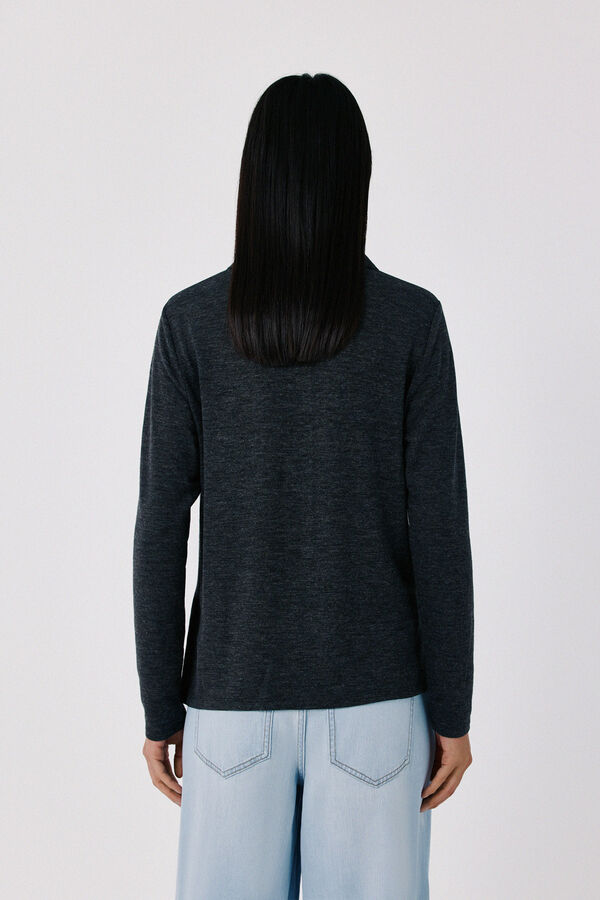 Cortefiel Stretch shirt with buttons Dark grey