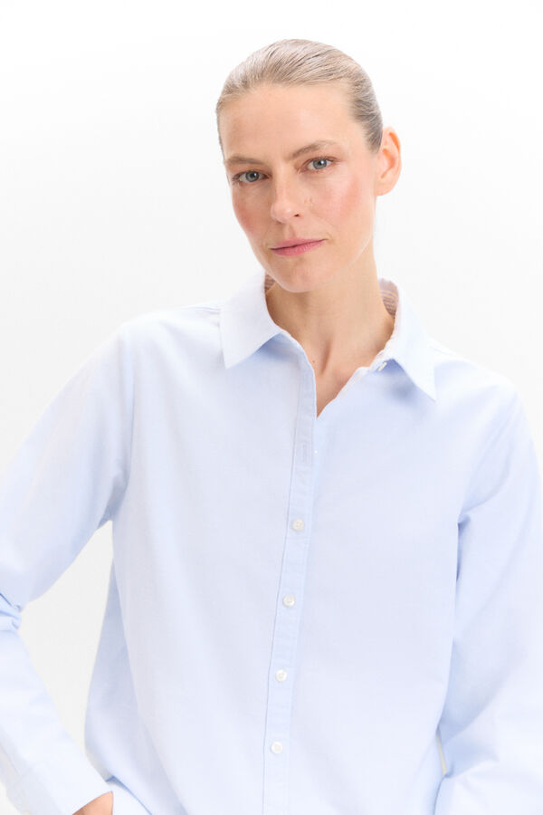 Cortefiel Sustainable COTTON SHIRT Blue