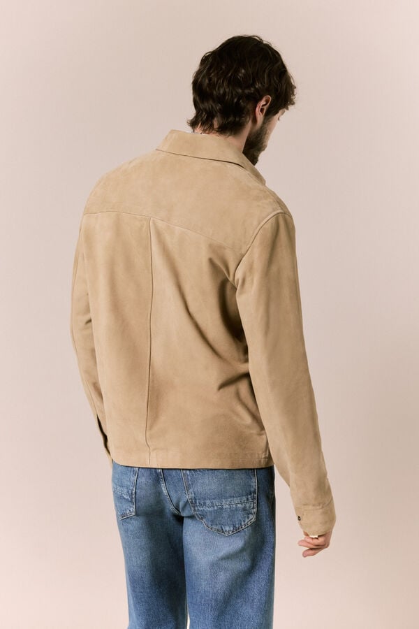 OOTO Sobrecamisa em camur&ccedil;a Tostado