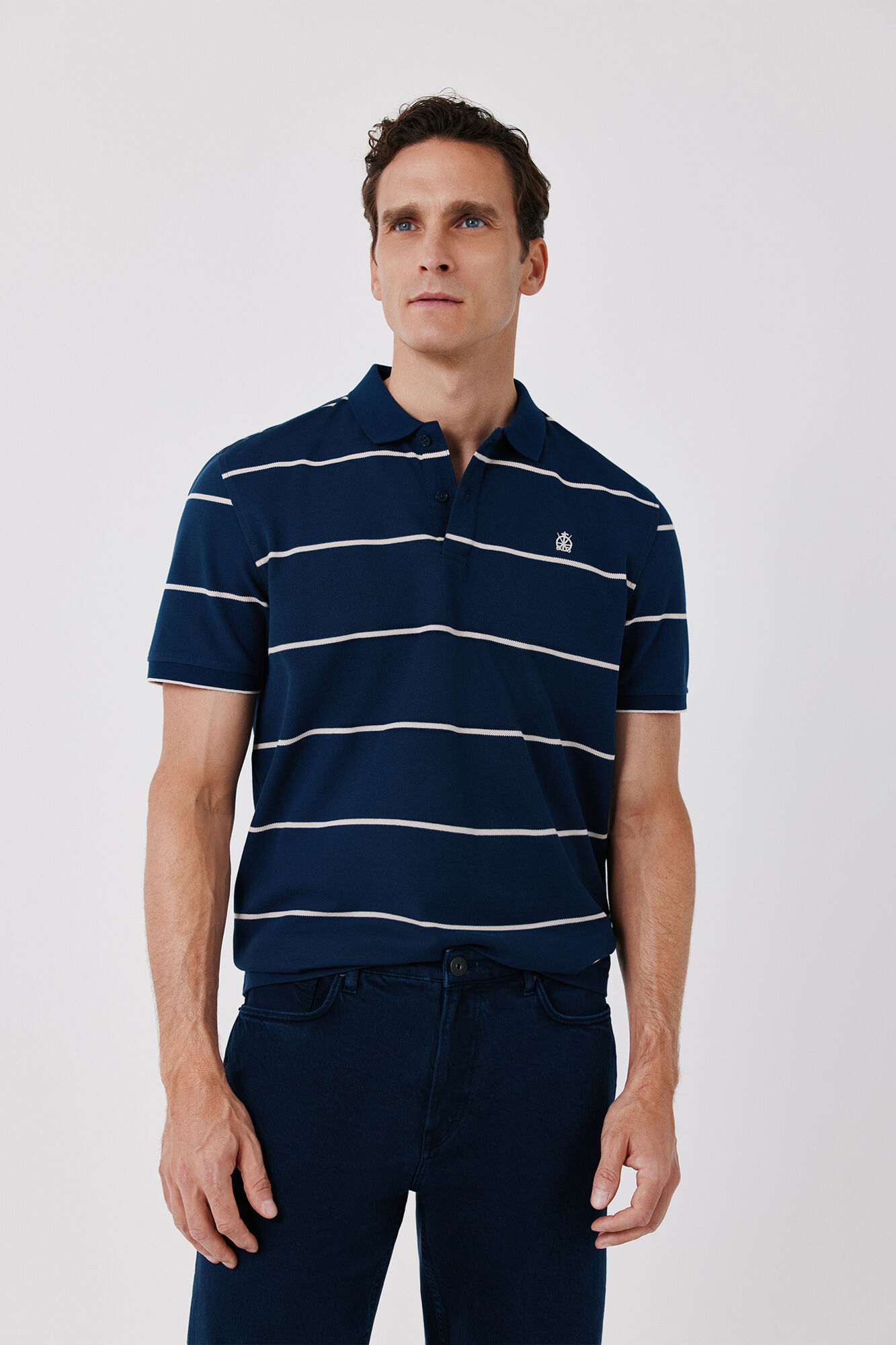 Cortefiel Striped piqu&eacute; polo shirt