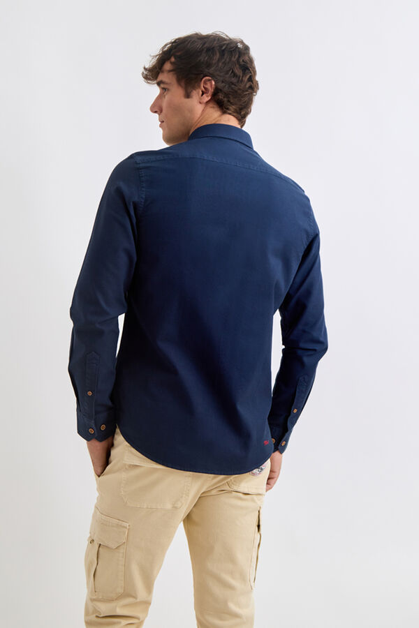 Williot Camisa estruturada tingida em tecido Azul