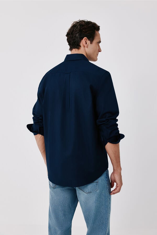 Cortefiel Plain light oxford shirt Navy