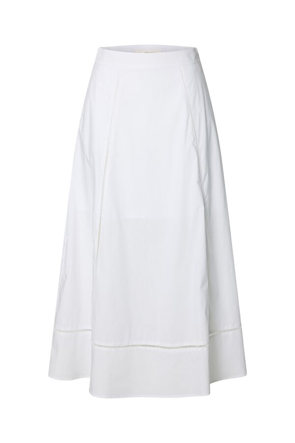 Selected Saia comprida em algod&atilde;o Branco