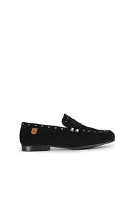 Cortefiel Liana embellished loafers in leather Black