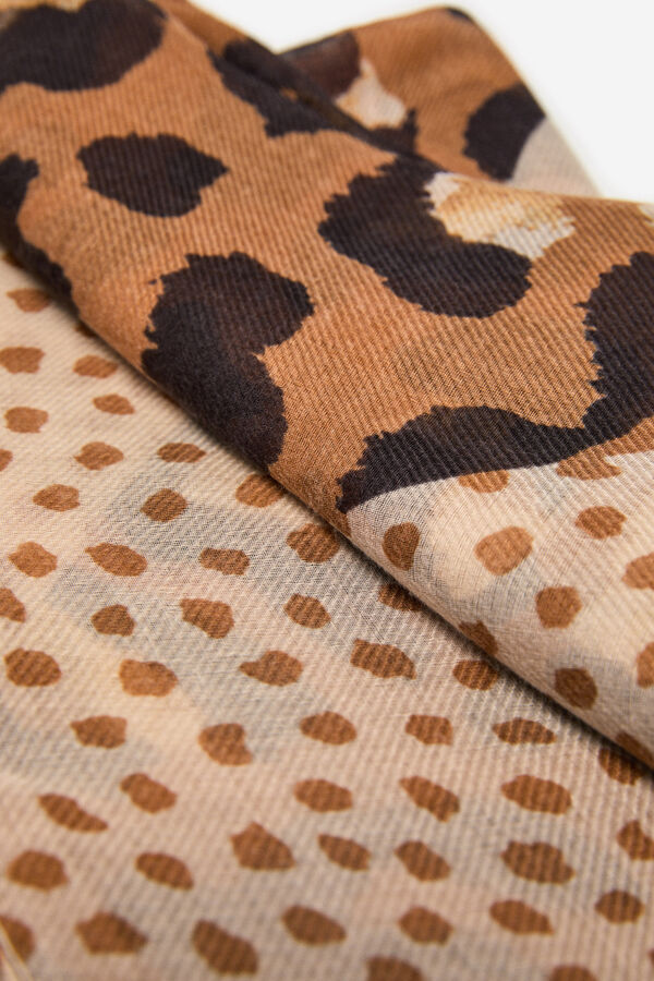 Cortefiel Fular mancha leopardo Estampado marrón