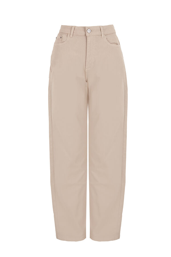 Slowlove Calça jeans com abertura baixa  Ecru