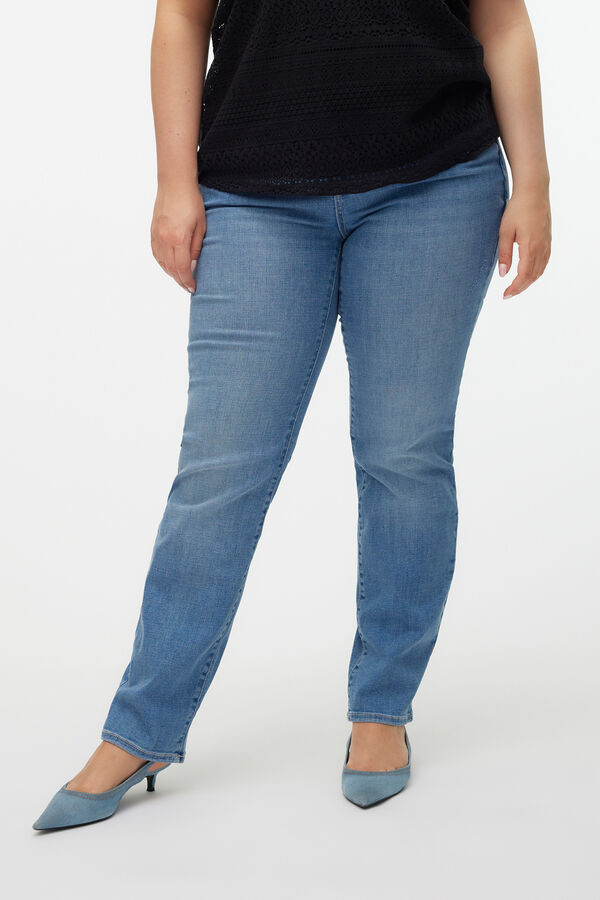 Vero Moda Curve Calça jeans plus size com corte reto Azul