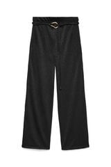 Vero Moda Long jersey-knit trouser with buckle detail Black