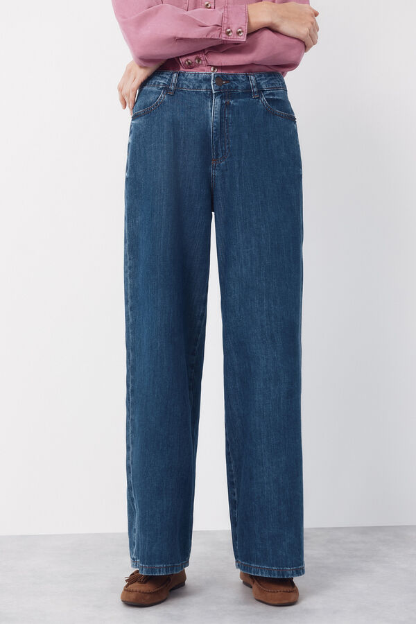 Cortefiel Long palazzo jeans  Blue
