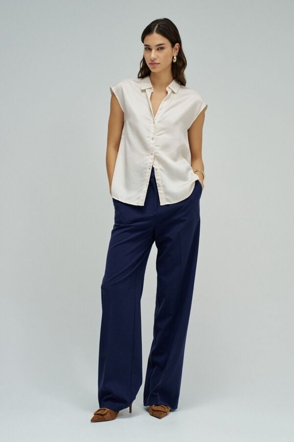 Salsa Jeans Camisa em ganga leve Ecru