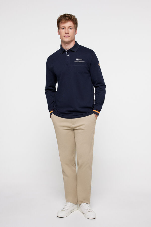 Privata Plain navy "privata" polo shirt  Blue