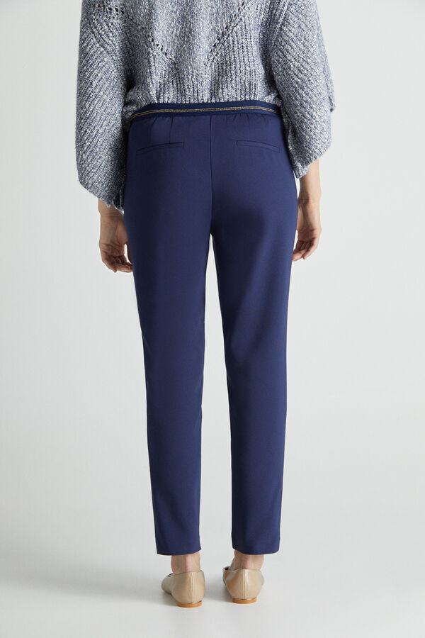 Cortefiel Trousers with elasticated back Navy