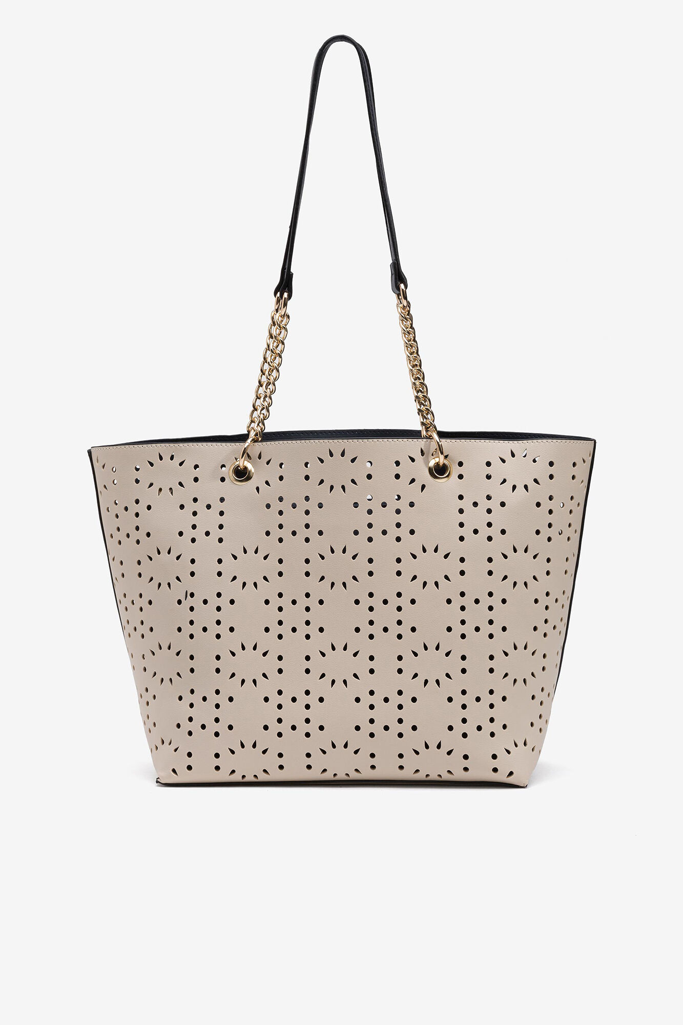 Bolso Shopper Estampado Perforado Bolsos de mujer Cortefiel