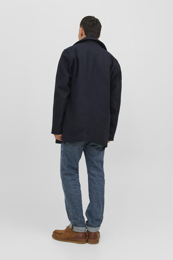 Cortefiel Short double-breasted coat Navy