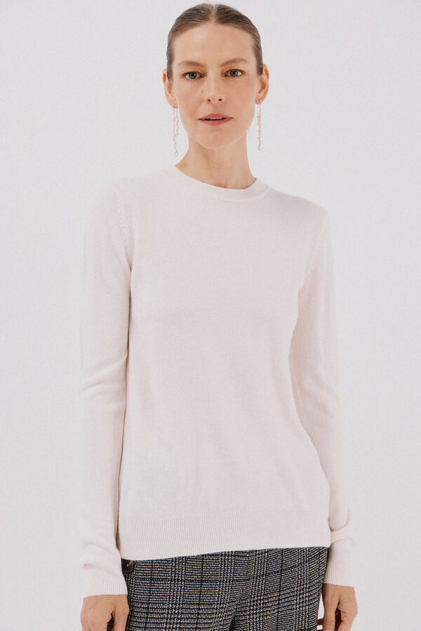 Cortefiel Soft feel jumper Ivory