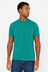 Cortefiel Camiseta básica bolsillo Verde