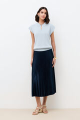 Caroll Saia midi plissada Azul