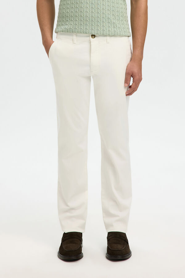 Selected Men's slim fit chinos White