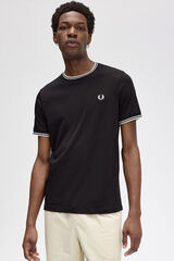 Fred Perry Camiseta de hombre de manga corta Negro