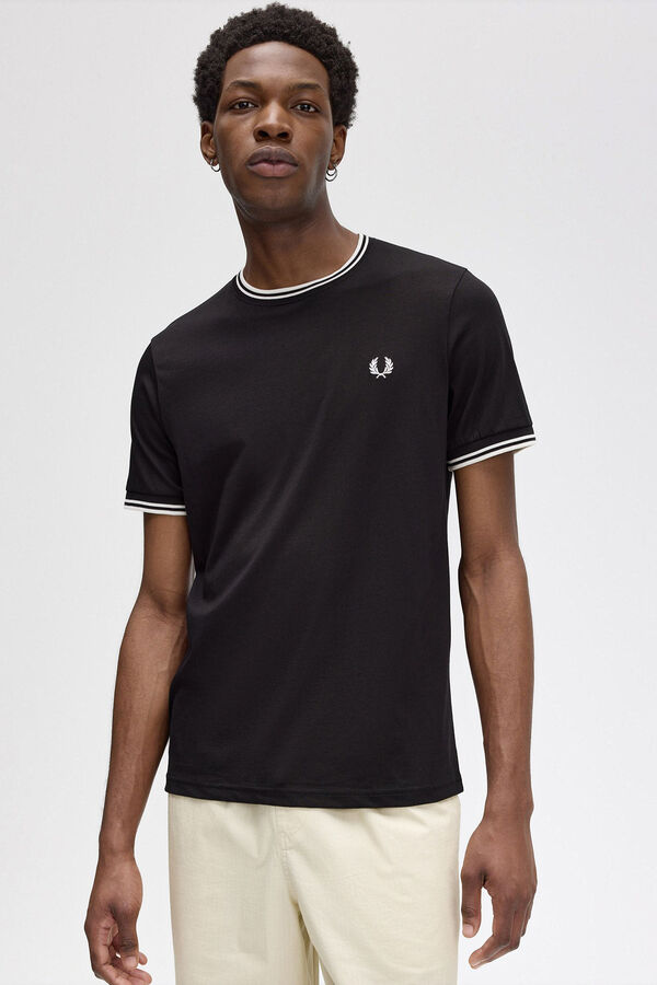 Fred Perry Camiseta de hombre de manga corta Negro