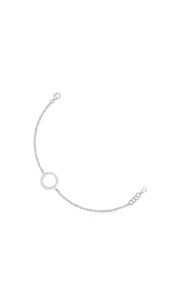 Cortefiel Straight silver disc bracelet Grey